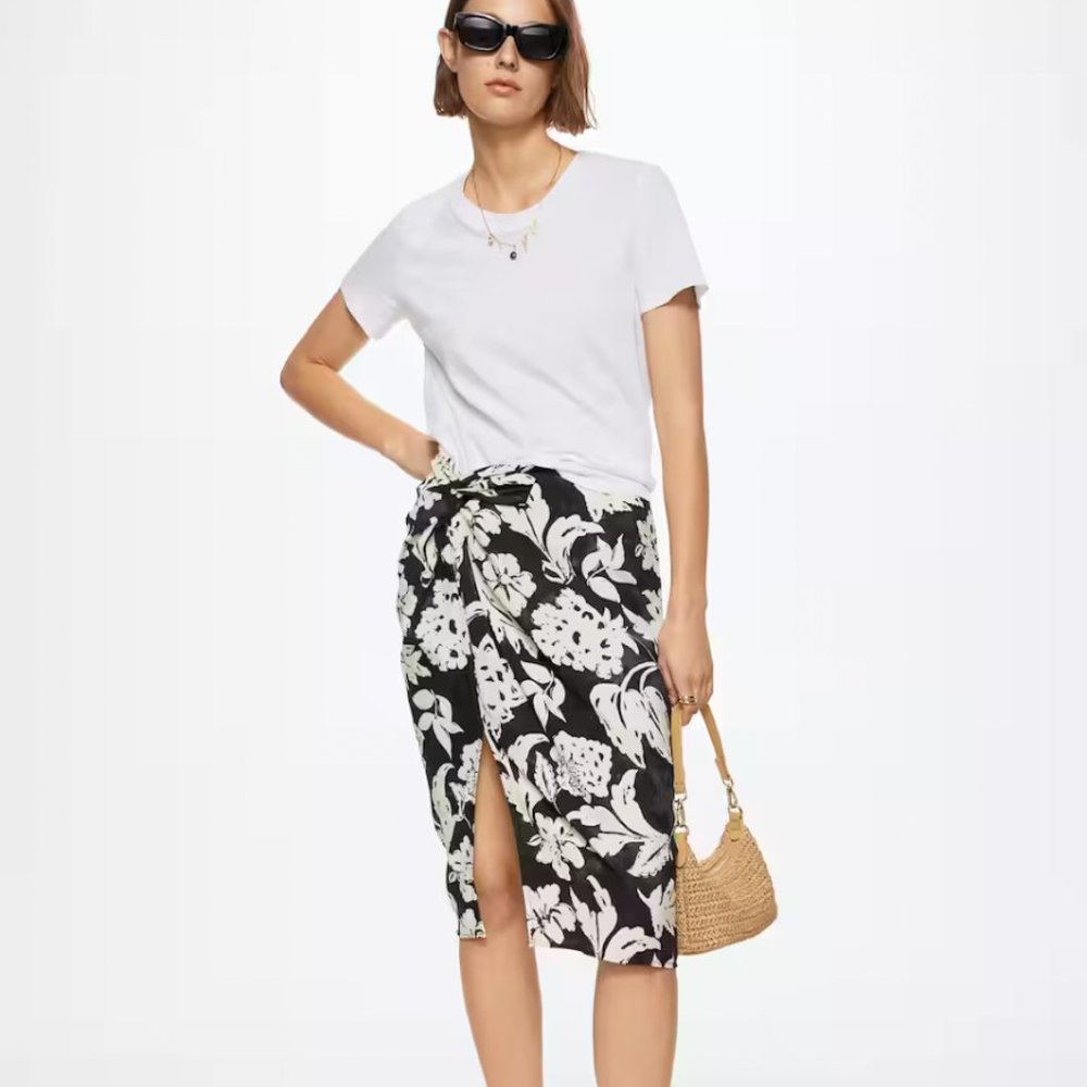 Mango floral skirt with slit